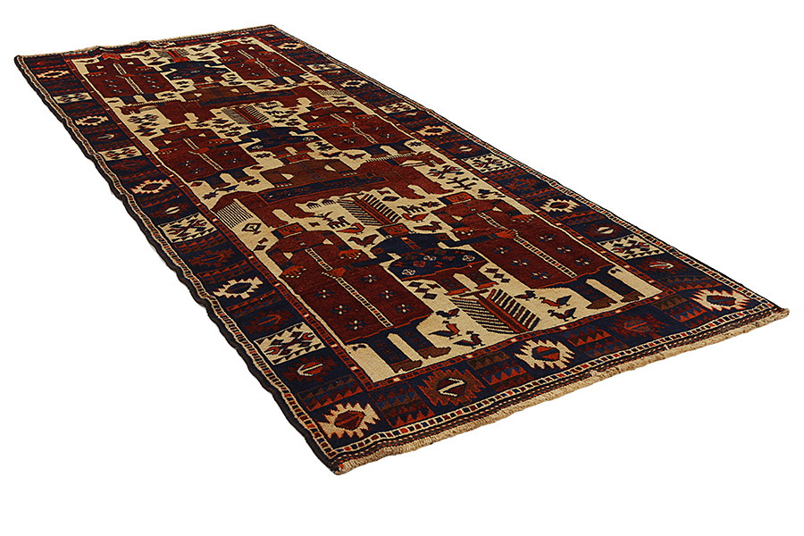 Bakhtiari - Qashqai Perser Teppich 406x157 - Abbildung 1