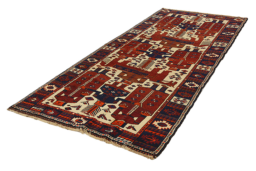 Bakhtiari - Qashqai Perser Teppich 406x157 - Abbildung 2