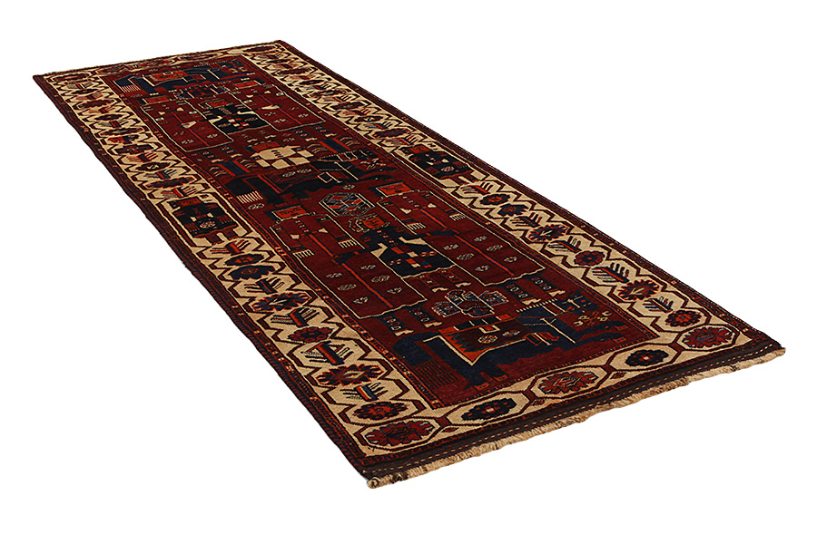 Bakhtiari - Qashqai Perser Teppich 394x138 - Abbildung 1