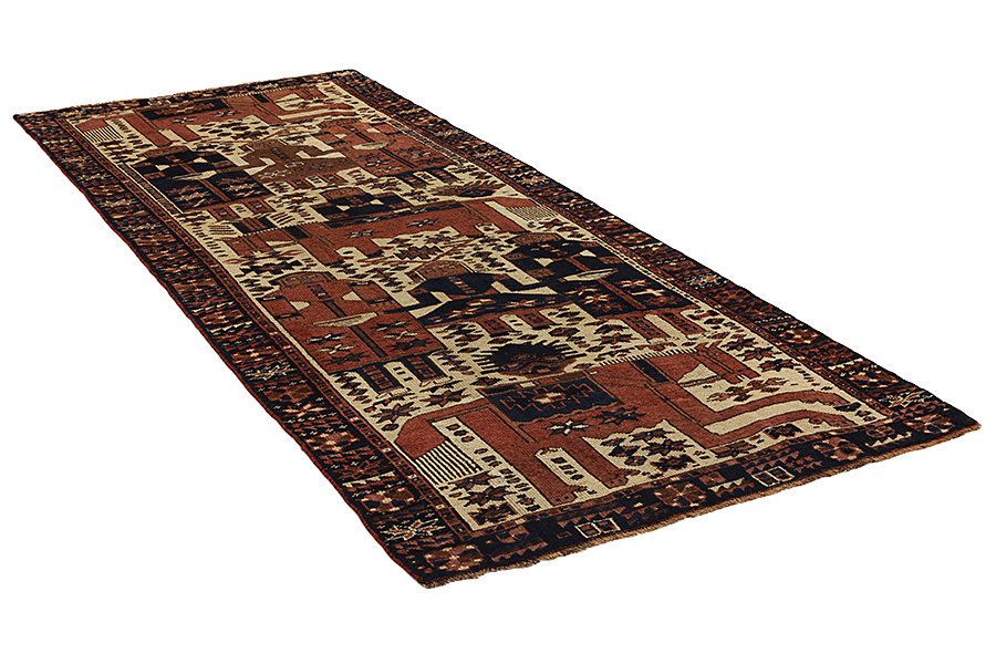 Bakhtiari - Qashqai Perser Teppich 350x134 - Abbildung 1