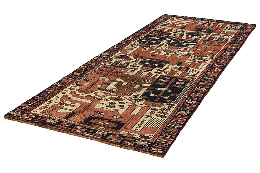 Bakhtiari - Qashqai Perser Teppich 350x134 - Abbildung 2